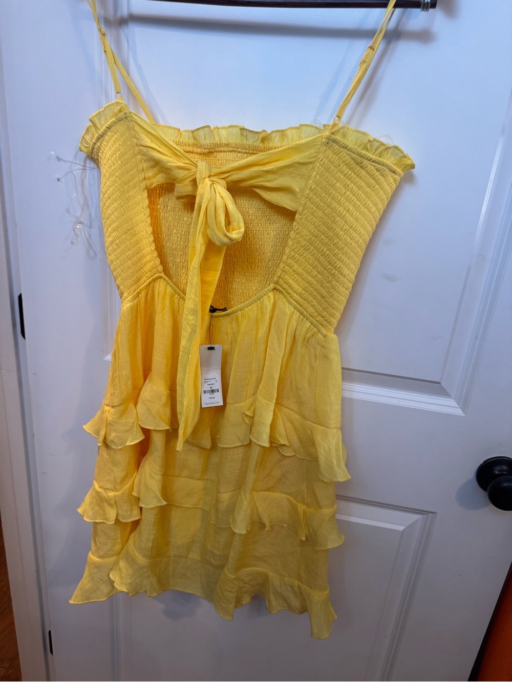 Yellow Ruffle Smocked Sundress - Picture 6 of 6